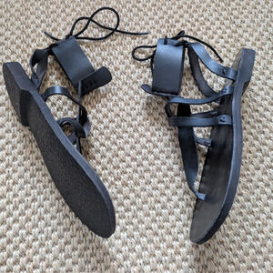 FREE PEOPLE Vacation Day Wrap Sandals Black Women’s Size 38 EU/ US 7.5 NWOB